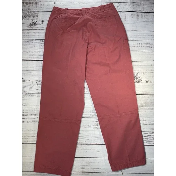 LL Bean Women Pants Coral Ankle Tapered Hiking Outdoors Casual Size 16 Cotton - Picture 6 of 9